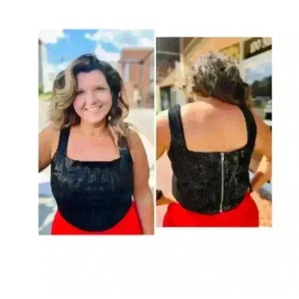 Boutique White Birch NWT Sparkle Crop Top Woman's Plus Size 1X